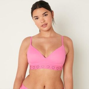 PINK Victoria's Secret Pink Heart-Embellished Bra